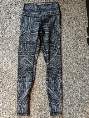 lululemon athletica Black and White Printed Leggings